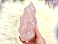 Rose Quartz Crystal Flame 153mm BU - Heart Chakra Stone