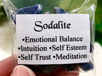 Sodalite Gem Chips - Heart & Throat Chakra Stone - Loose Crystals - Spell Jar - Intention Tools