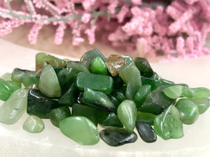 Nephrite Jade Gem Chips - Heart Chakra Stone - Loose Crystals - Spell Jar - Intention Tools