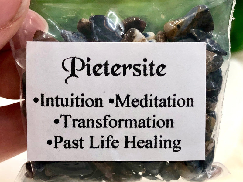 Pietersite Gem Chips - Root & Crown Chakra Stones - Spell Jar - Intention Tools