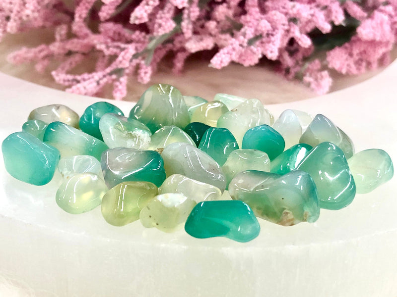 Green Agate Gem Chips - Heart Chakra Stone - Loose Crystals - Spell Jar - Intention Tools