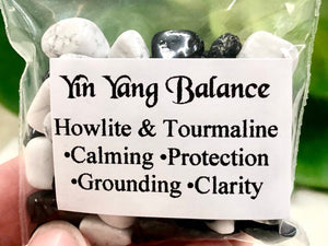 Yin Yang Balance Gem Chips - Root & Crown Chakra Stones - Spell Jar - Intention Tools