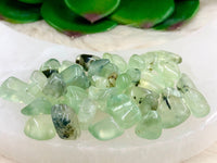 Prehnite Gem Chips - Heart & Solar Plexus Chakra Stone - Loose Crystals - Spell Jar - Intention Tools