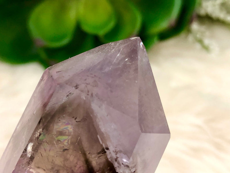 Amethyst Point with Smoky Phantom 52mm AOC  - Protection Stone - Third-Eye and Crown Chakra