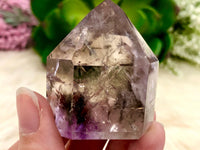 Amethyst Point with Smoky Phantom 49mm AOA  - Protection Stone - Third-Eye and Crown Chakra