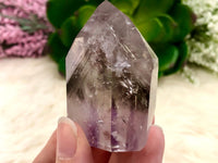 Amethyst Point with Smoky Phantom 58mm AOU  - Protection Stone - Third-Eye and Crown Chakra