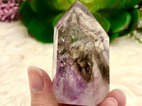 Amethyst Point with Smoky Phantom 60mm AOB - Protection Stone - Third-Eye and Crown Chakra