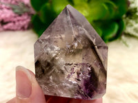 Amethyst Point with Smoky Phantom 49mm AOA  - Protection Stone - Third-Eye and Crown Chakra