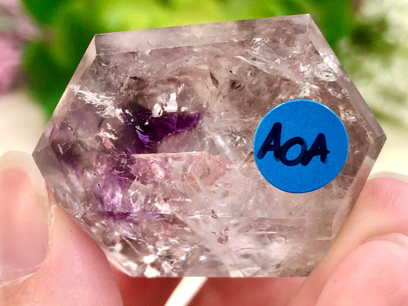 Amethyst Point with Smoky Phantom 49mm AOA  - Protection Stone - Third-Eye and Crown Chakra