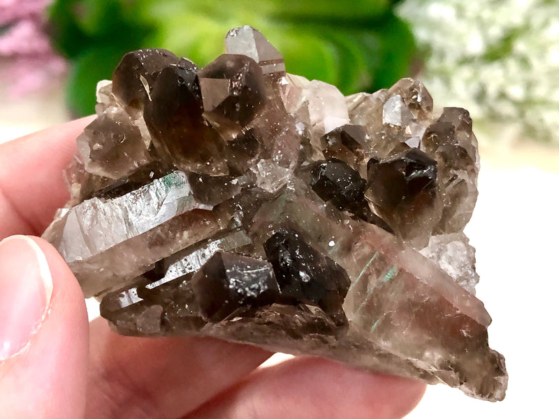 Raw Smoky Quartz Cluster 58mm AQC - Crystal Grid - Altar Decor - Purification Crystal - Intuition - Grounding