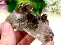 Raw Smoky Quartz Cluster 58mm AQC - Crystal Grid - Altar Decor - Purification Crystal - Intuition - Grounding