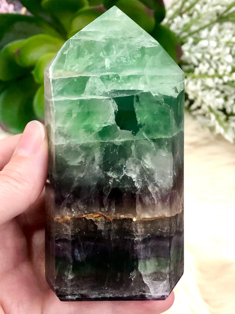 Large Rainbow Fluorite Tower 108mm ARF