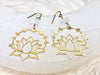 Raw Quartz & Brass Lotus Earrings - April Birthstone