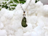 Genuine Moldavite Pendant Necklace in Sterling Silver - Crown & Heart Chakra Jewelry - Stone of Transformation - Tektite Jewelry