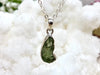 Genuine Moldavite Pendant Necklace in Sterling Silver - Crown & Heart Chakra Jewelry - Stone of Transformation - Tektite Jewelry