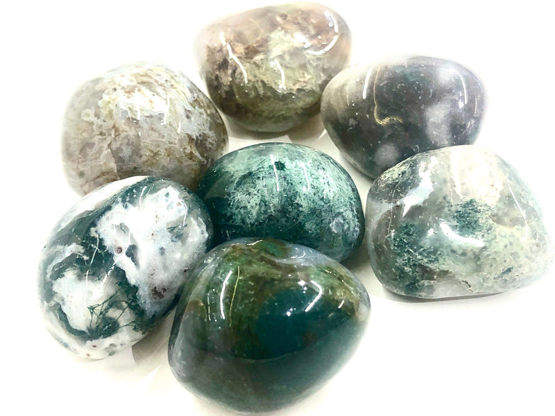 Tumbled Green Moss Agate - Heart Chakra