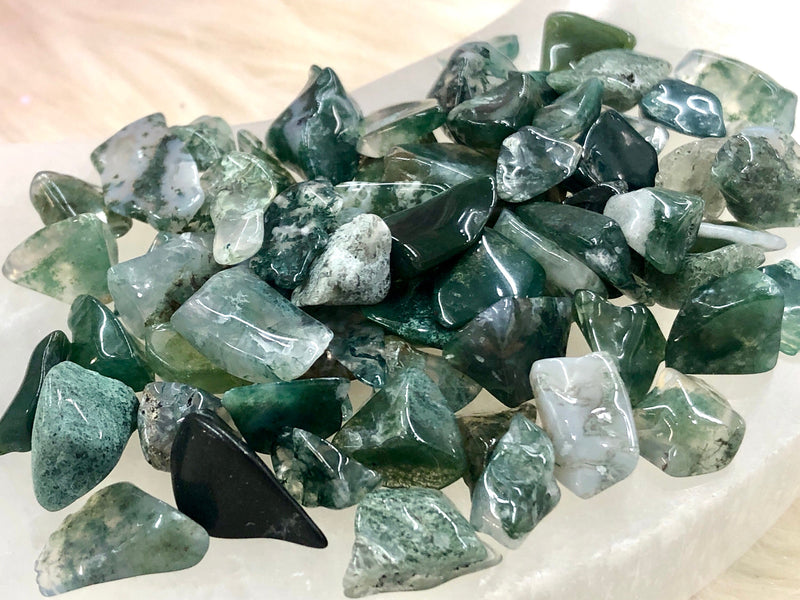 Moss Agate Chips - Heart Chakra Stone