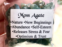 Moss Agate Chips - Heart Chakra Stone