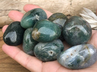 Tumbled Green Moss Agate - Heart Chakra