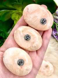 Stilbite Palm Stones - Heart Chakra stone - Third Eye Chakra stone - Crown Chakra stone