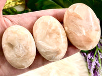 Stilbite Palm Stones - Heart Chakra stone - Third Eye Chakra stone - Crown Chakra stone