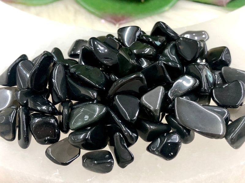 Black Obsidian Gem Chips - Root Chakra Stone - Loose Crystals - Spell Jar - Intention Tools