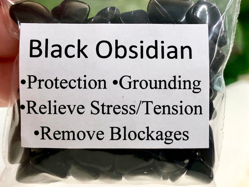 Black Obsidian Gem Chips - Root Chakra Stone - Loose Crystals - Spell Jar - Intention Tools