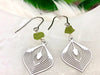 Raw Peridot and Stainless Steel Earrings - August Birthstone