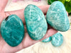 Amazonite Palm Stone - Heart and Throat Chakra - Reiki Healing Stone