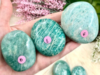 Amazonite Palm Stone - Heart and Throat Chakra - Reiki Healing Stone