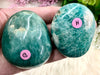 Amazonite Palm Stone - Heart and Throat Chakra - Reiki Healing Stone