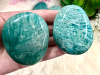 Amazonite Palm Stone - Heart and Throat Chakra - Reiki Healing Stone