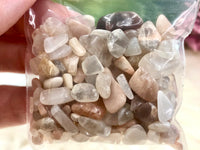 Peach Moonstone Chips -  Heart and Solar Plexus Chakra Stone - Loose Crystals - Spell Jar - Intention Tools