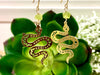 Raw Peridot and Serpent Crystal Earrings - August Birthstone