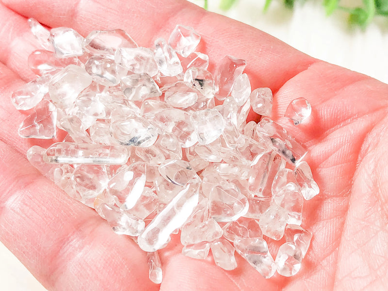 Clear Quartz Gem Chips - Crown Chakra Stone - Loose Crystals - Spell Jar - Intention Tools