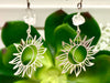 Raw Quartz & Stainless Steel Sun Earrings - April Birthstone