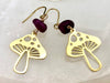 Raw Ruby and Mushroom Crystal Earrings - July Birthstone