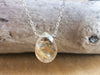 Rutilated Quartz Necklace - April Birthstone Jewelry - Aries Zodiac