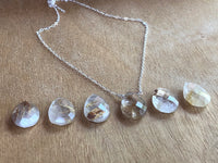 Rutilated Quartz Necklace - April Birthstone Jewelry - Aries Zodiac