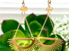 Raw Citrine & Brass Dangle Sun Earrings - November Birthstone