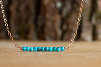 Real Dainty Turquoise Necklace - Sagittarius & December Birthstone