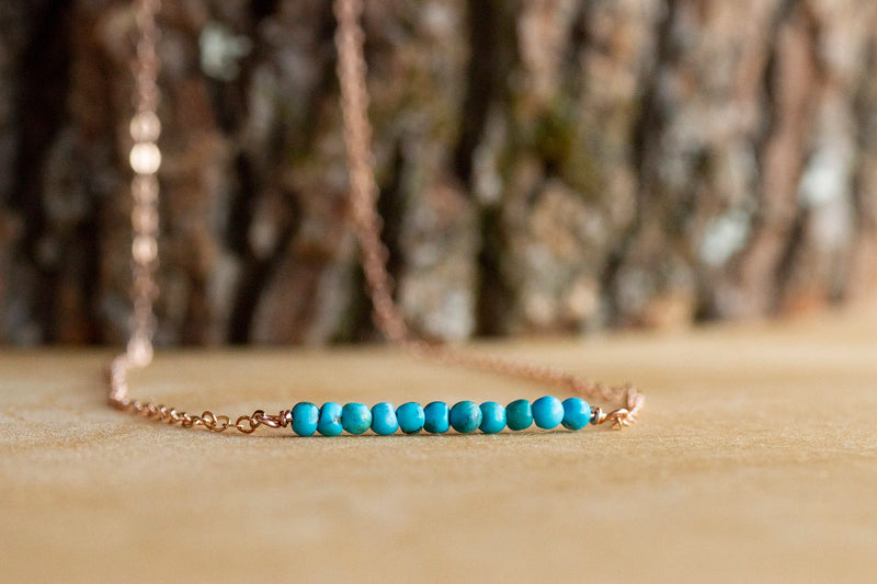 Real Dainty Turquoise Necklace - Sagittarius & December Birthstone