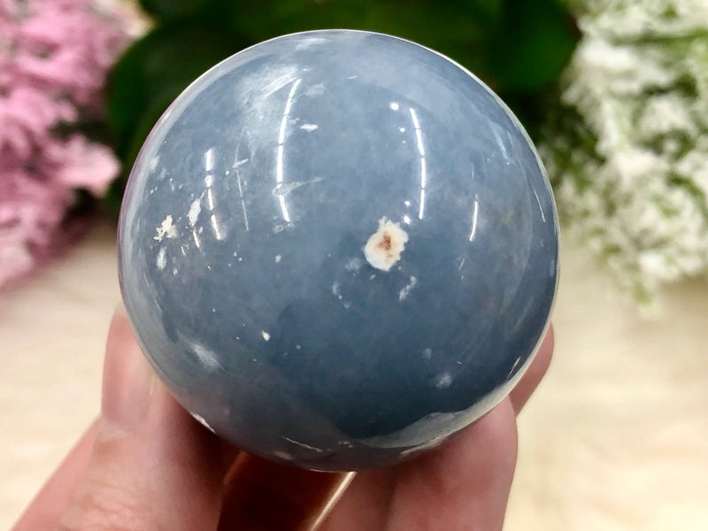 Angelite Sphere 47mm WC  - Throat Chakra Stone