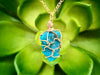 Genuine Raw Turquoise 14K Yellow Goldfill Wire-Wrapped Necklace - Sagittarius & December Birthstone