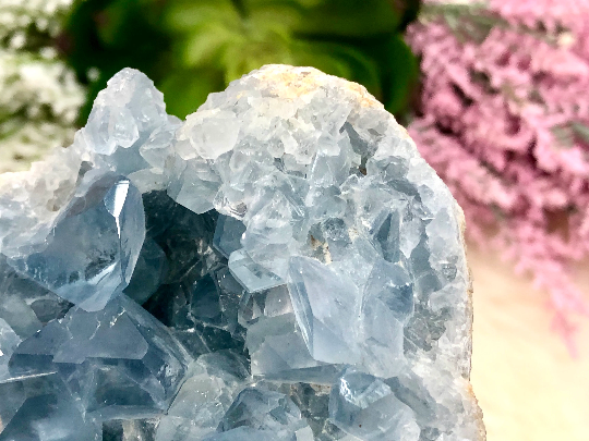 Celestite Crystal Cluster Freeform 105mm AAF - Crown Chakra - Third Eye Chakra - Throat Chakra