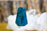 Large Blue Apatite Necklace - Throat Chakra Necklace