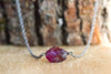 Dainty Raw Garnet January Birthstone Bar Necklace