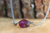 Dainty Raw Garnet January Birthstone Bar Necklace