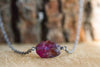 Dainty Raw Garnet January Birthstone Bar Necklace