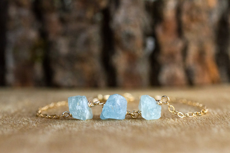 Raw Aquamarine Bracelet